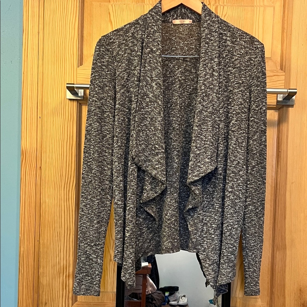 Le Lis Charcoal Drape Cardigan Sz M